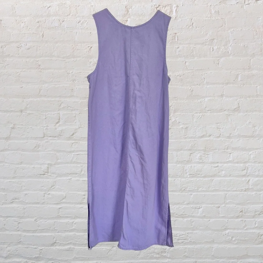 Mandal Bay Maxi Dress Med Purple Beaded Butterfly Cotton Sleeveless V-Neck EUC - Picture 2 of 7